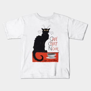 Lispe Cafe Chat Noir Cat Kids T-Shirt